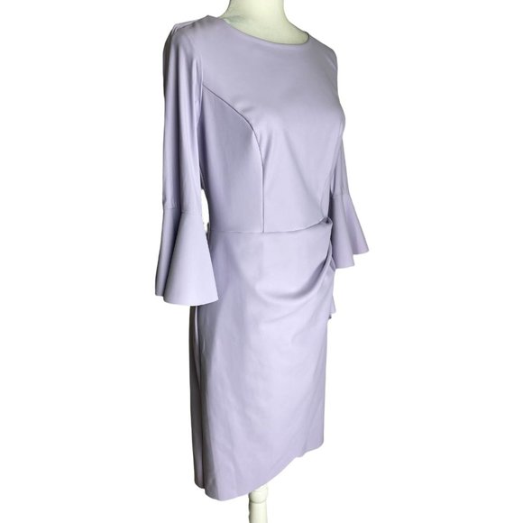 Alex Evenings Dress Cocktail Bell Sleeve Sheath in Lavender Sz 6 NWT $225 - Picture 4 of 11